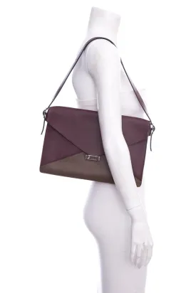 Celine Maroon & Grey Flap Envelope Handbag