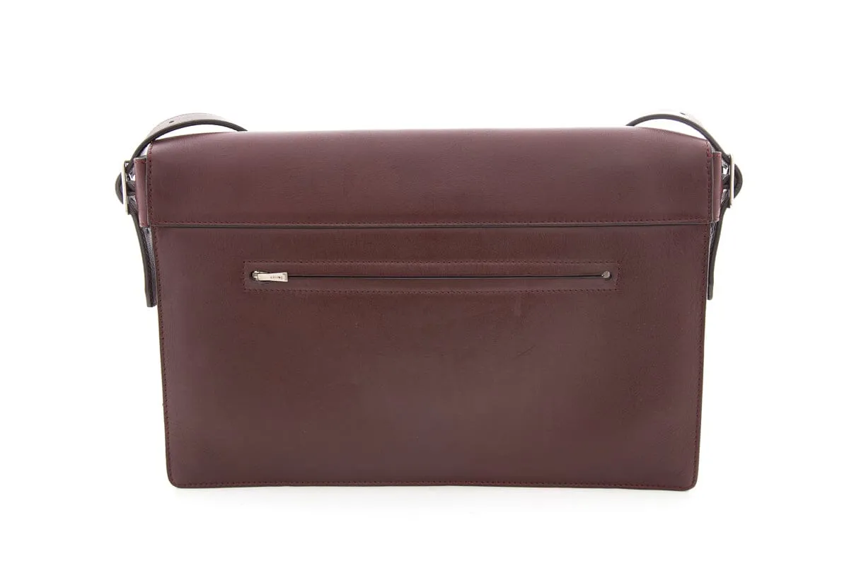 Celine Maroon & Grey Flap Envelope Handbag