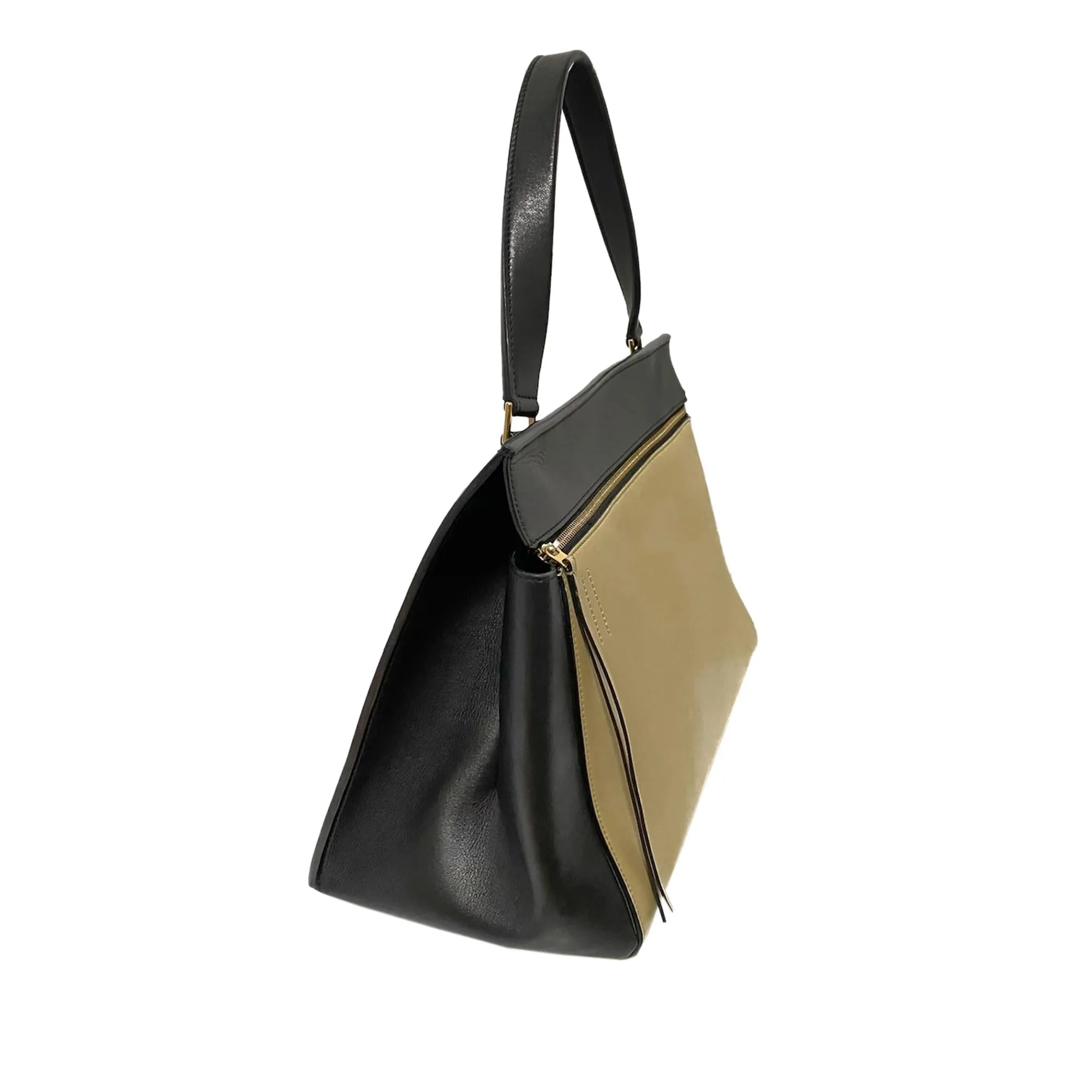 Celine Medium Edge Bicolor Leather Handbag (SHG-37631)