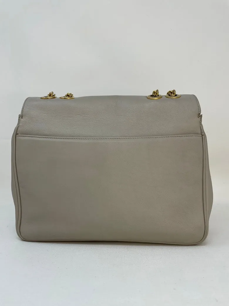 Celine Medium Taupe Leather Triomphe Shoulder Bag