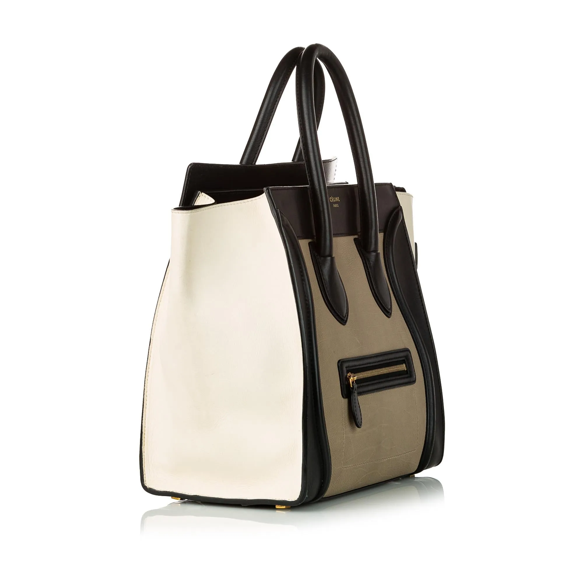 Celine Mini Luggage Bicolor Leather Tote Bag (SHG-30391)