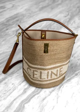 Celine Natural Bucket 16 Bag In Textile