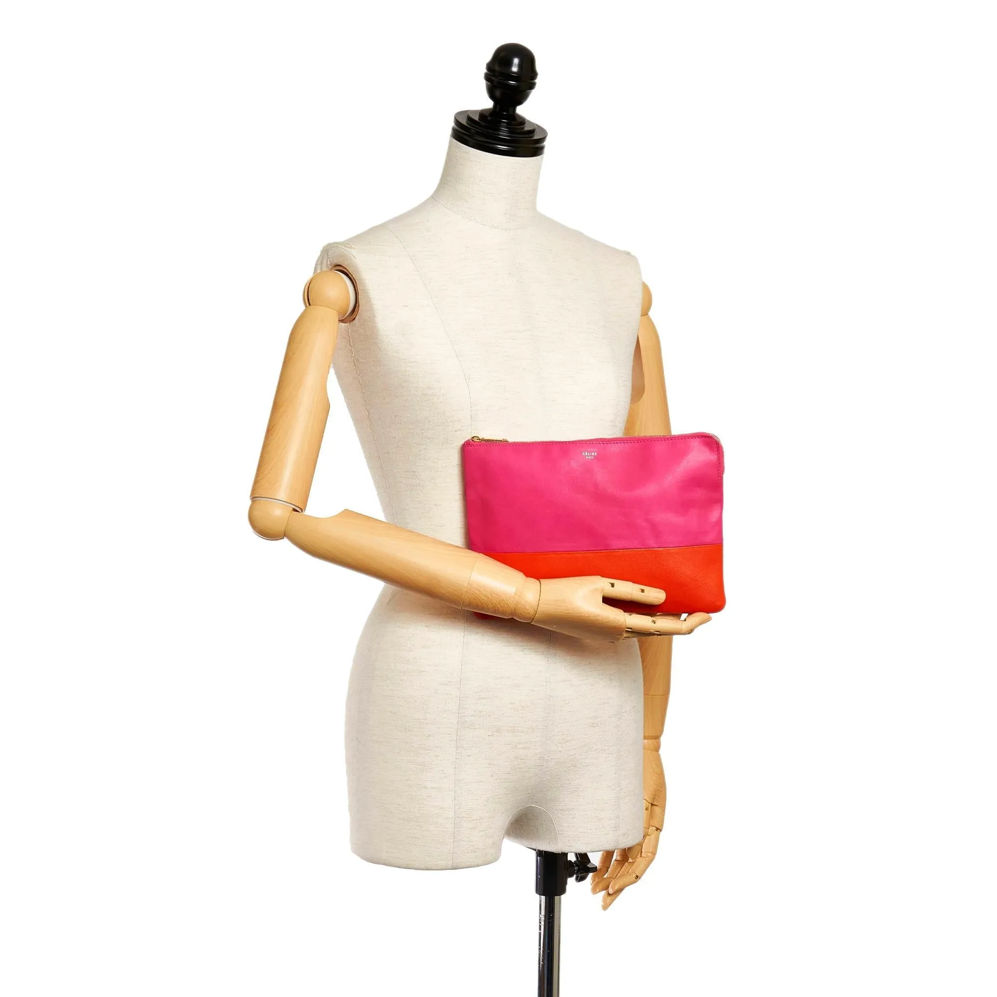 Celine Solo Bicolor Leather Clutch Bag (SHG-28318)