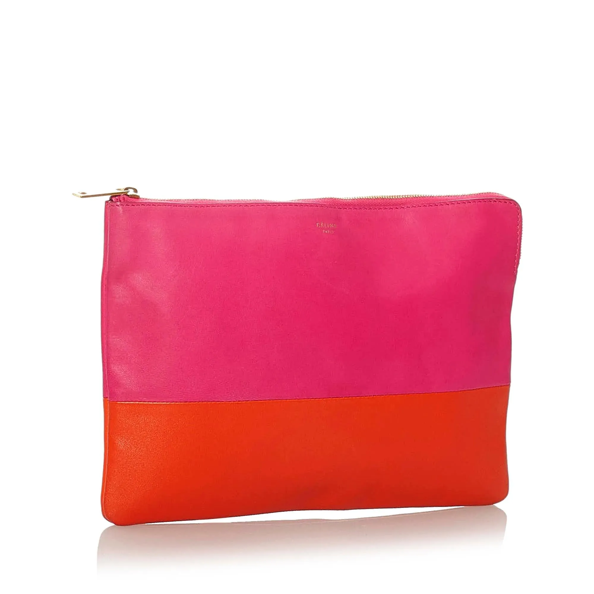 Celine Solo Bicolor Leather Clutch Bag (SHG-28318)