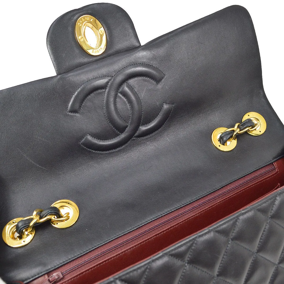 CHANEL 1991-1994 Classic Flap Maxi Black Lambskin 90420