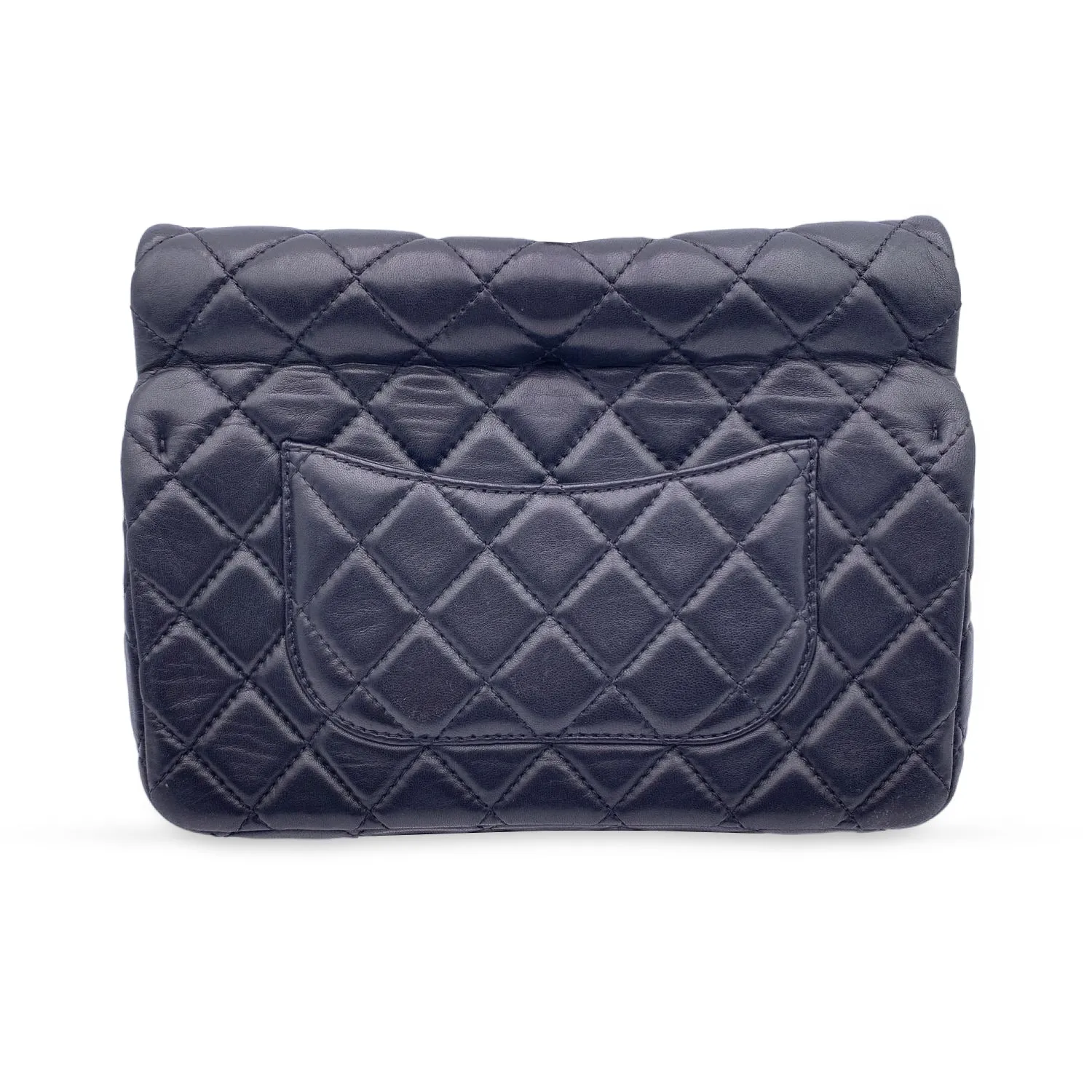 CHANEL 2010S Black Quilted Leather Reissue Roll 2.55 Clutch Bag