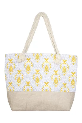 Chintz Tropical Print Tote Bag Yellow - Pack of 6