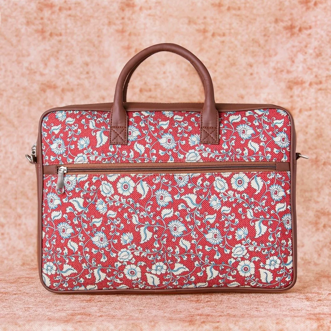 Chittoor Red Kalamkari Laptop Bag