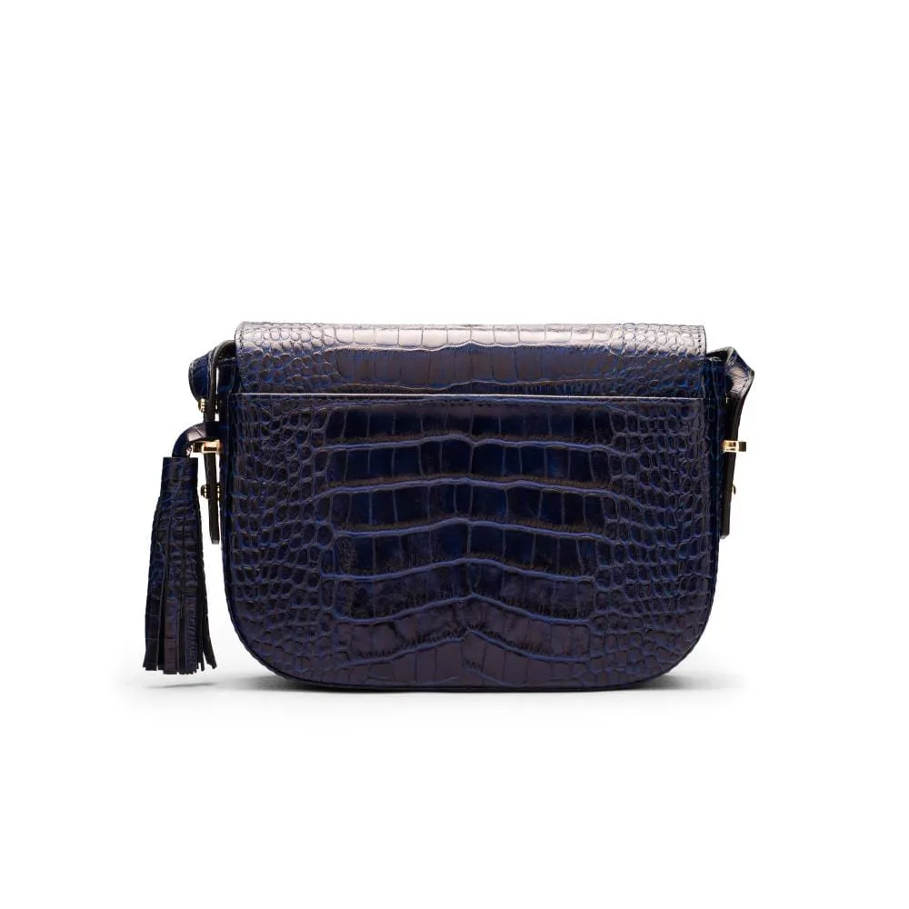 Clarice Tassel Bag - Navy Croc