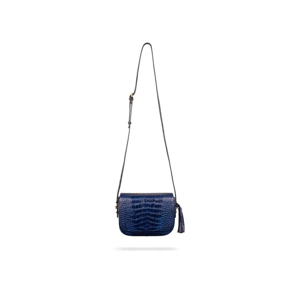 Clarice Tassel Bag - Navy Croc