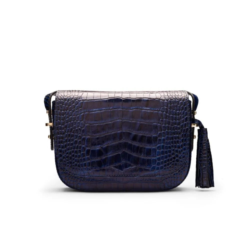 Clarice Tassel Bag - Navy Croc