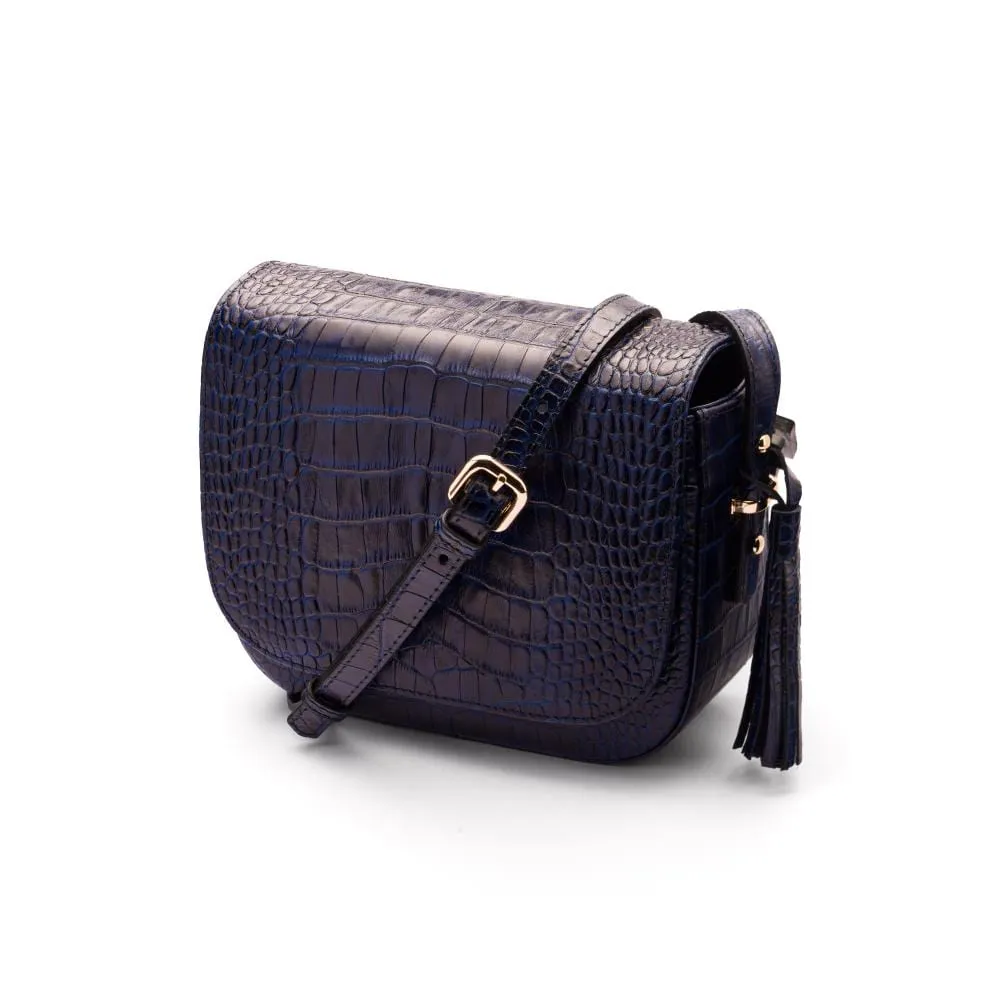 Clarice Tassel Bag - Navy Croc