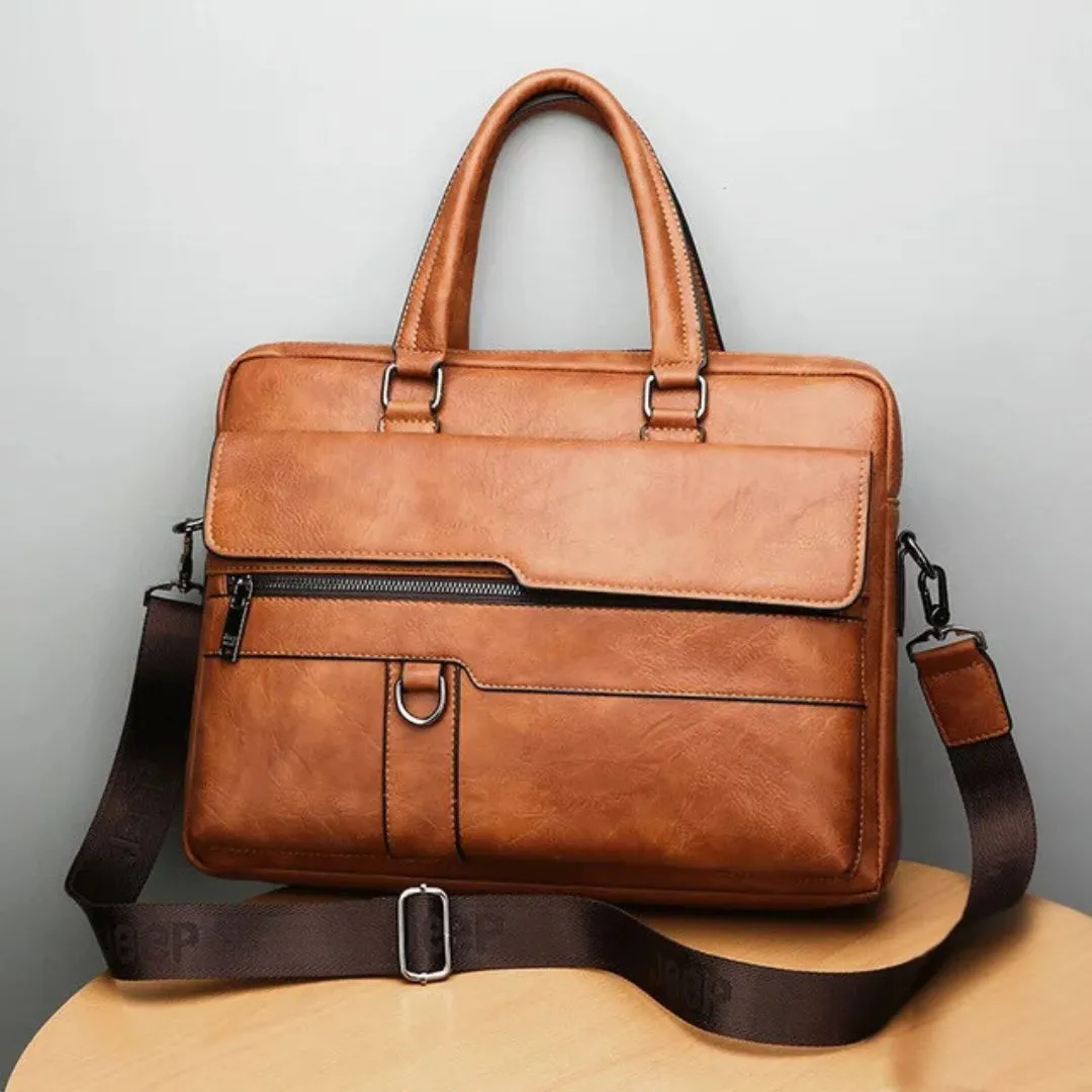 Classic Retro PU Leather Briefcase