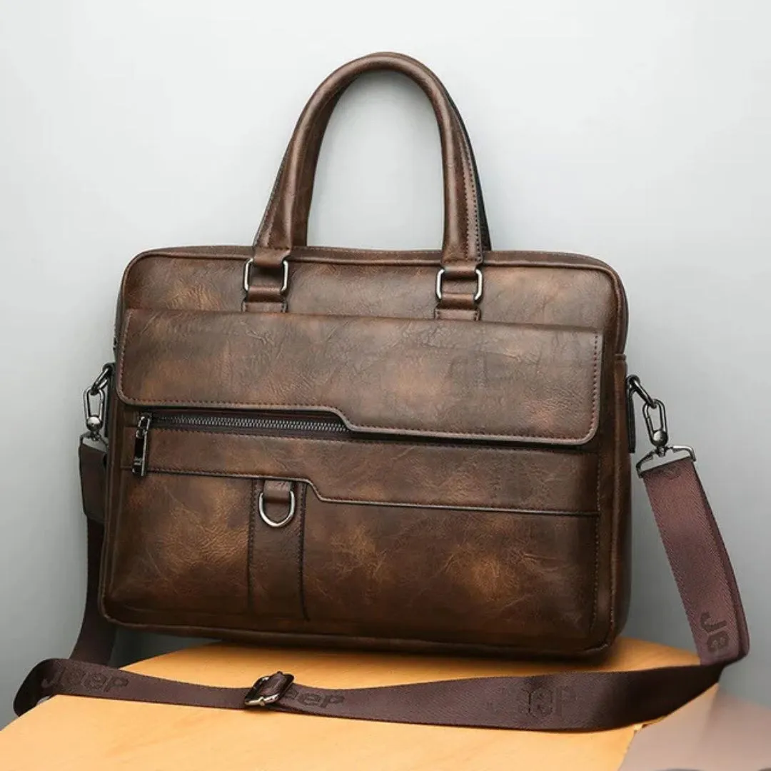 Classic Retro PU Leather Briefcase