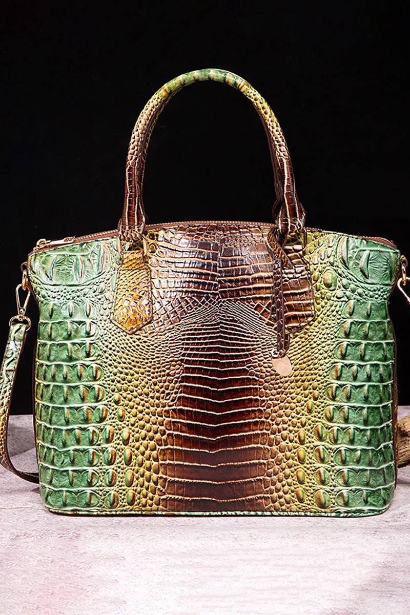 CLASSY CROCODILE PATTERN TOP HANDLE BAG