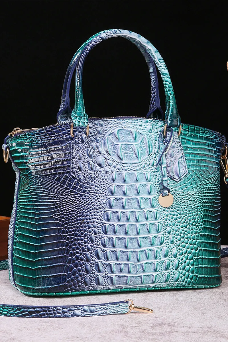 CLASSY CROCODILE PATTERN TOP HANDLE BAG