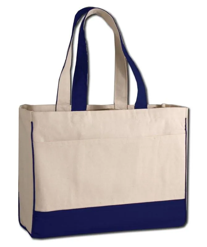 Cotton Canvas Tote Bag with Inside Zipper Pocket