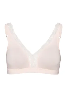 Cotton Lace Lace Trim Soft Cup Bra | Powder 72431-1381