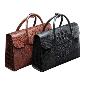 Crocodile Leather foldover Briefcase  |  Rossieviren