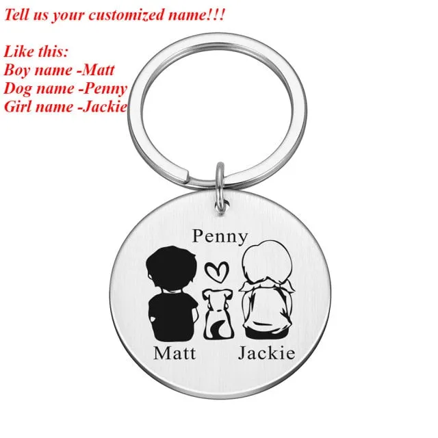 Customized Name Key Chain Dog Lovers