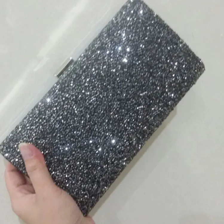 Diamond Evening Bag Rhinestone Shiny Clutch European American High-End Banquet Square Box Bag Crossbody Small Women Bag Diamond Handbag