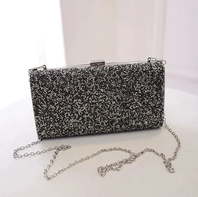 Diamond Evening Bag Rhinestone Shiny Clutch European American High-End Banquet Square Box Bag Crossbody Small Women Bag Diamond Handbag