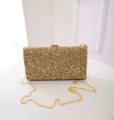 Diamond Evening Bag Rhinestone Shiny Clutch European American High-End Banquet Square Box Bag Crossbody Small Women Bag Diamond Handbag