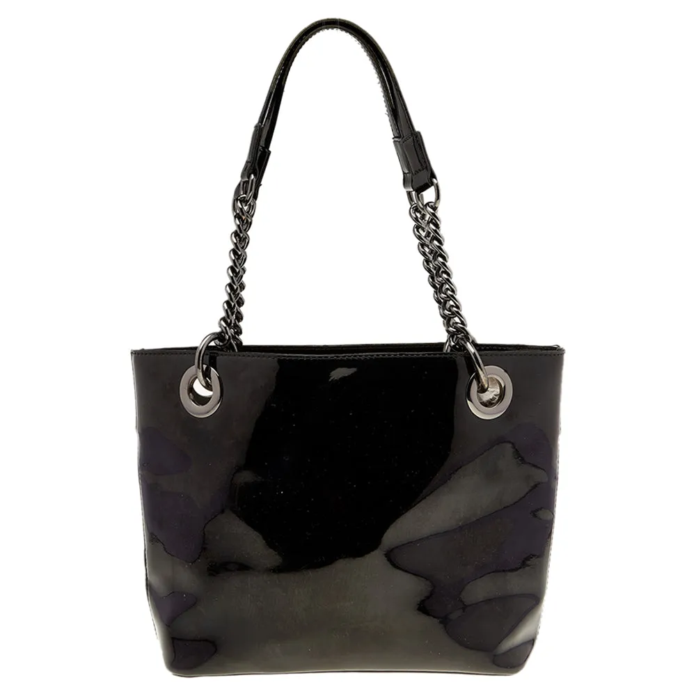 DKNY Black PVC Chain Handle Tote