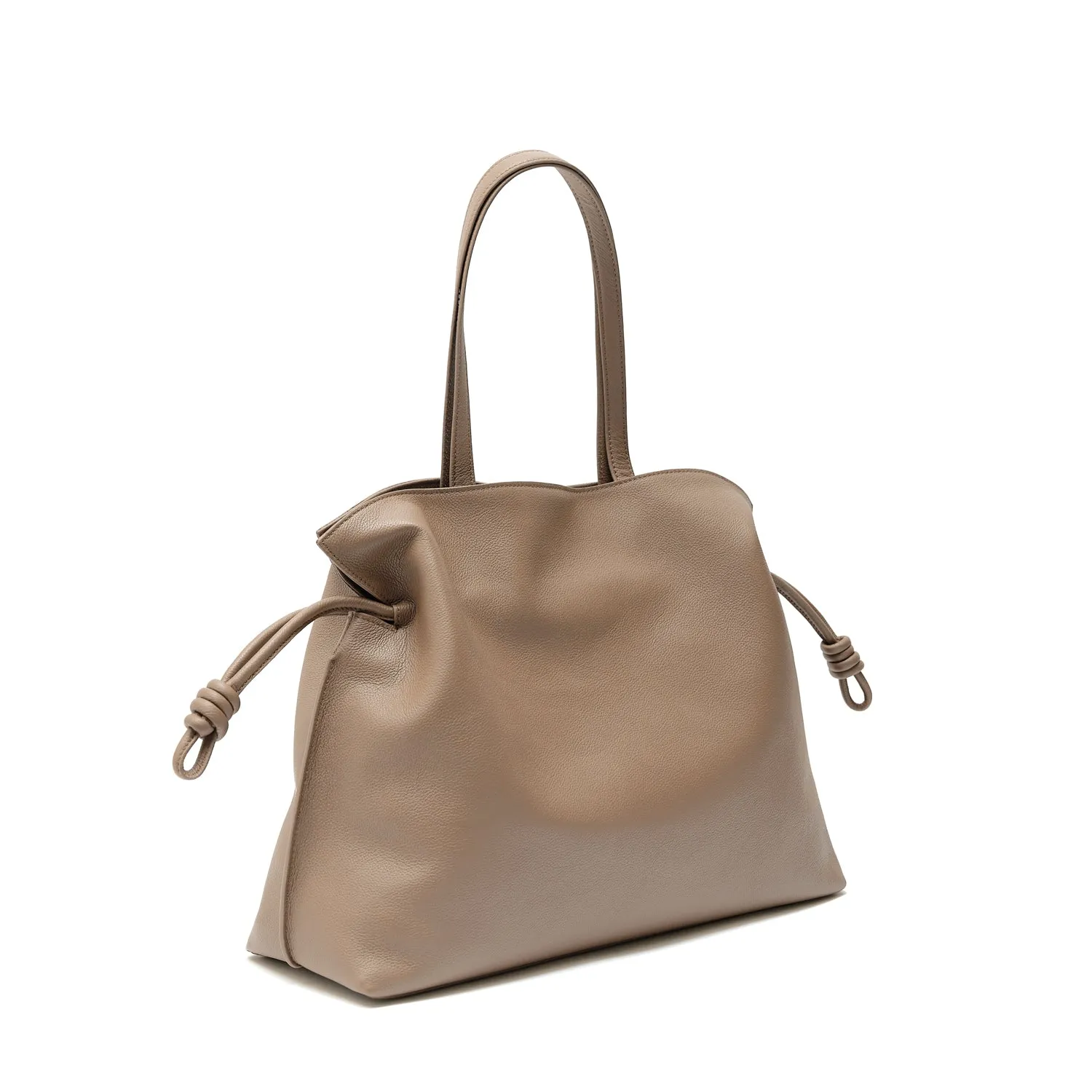 Emma Large Leather Tote Bag, Oatmilk