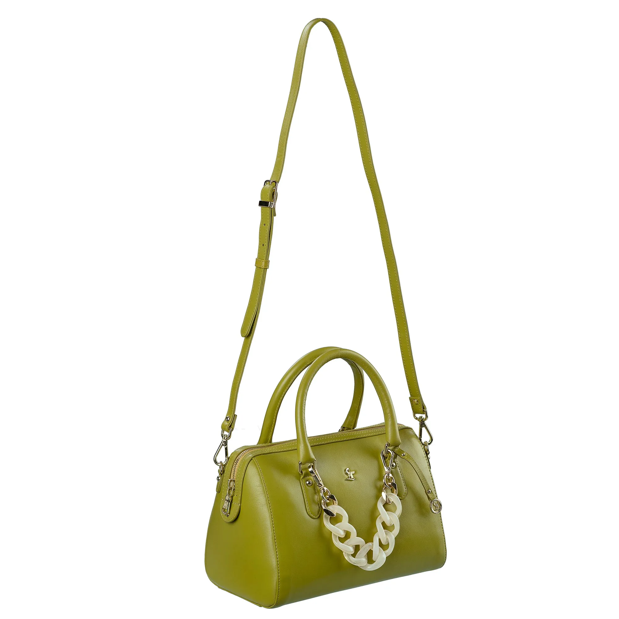 Enna - Sling Bag | Leather Handbag For Women |  Genuine Leather Ladies Bag | Color: Lemon Green