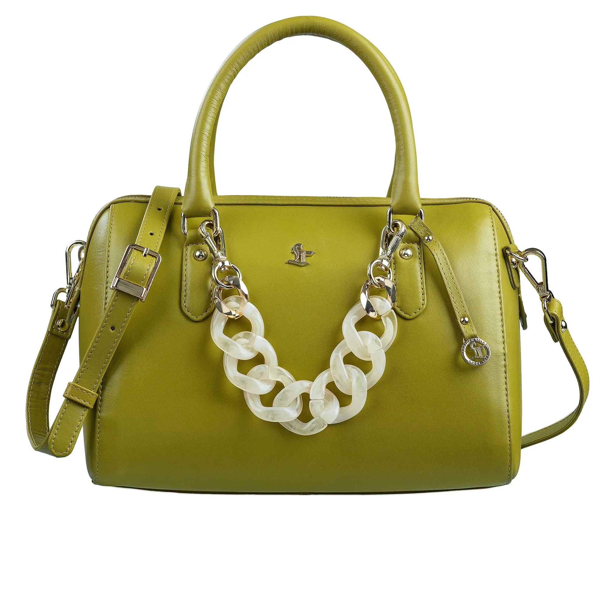 Enna - Sling Bag | Leather Handbag For Women |  Genuine Leather Ladies Bag | Color: Lemon Green