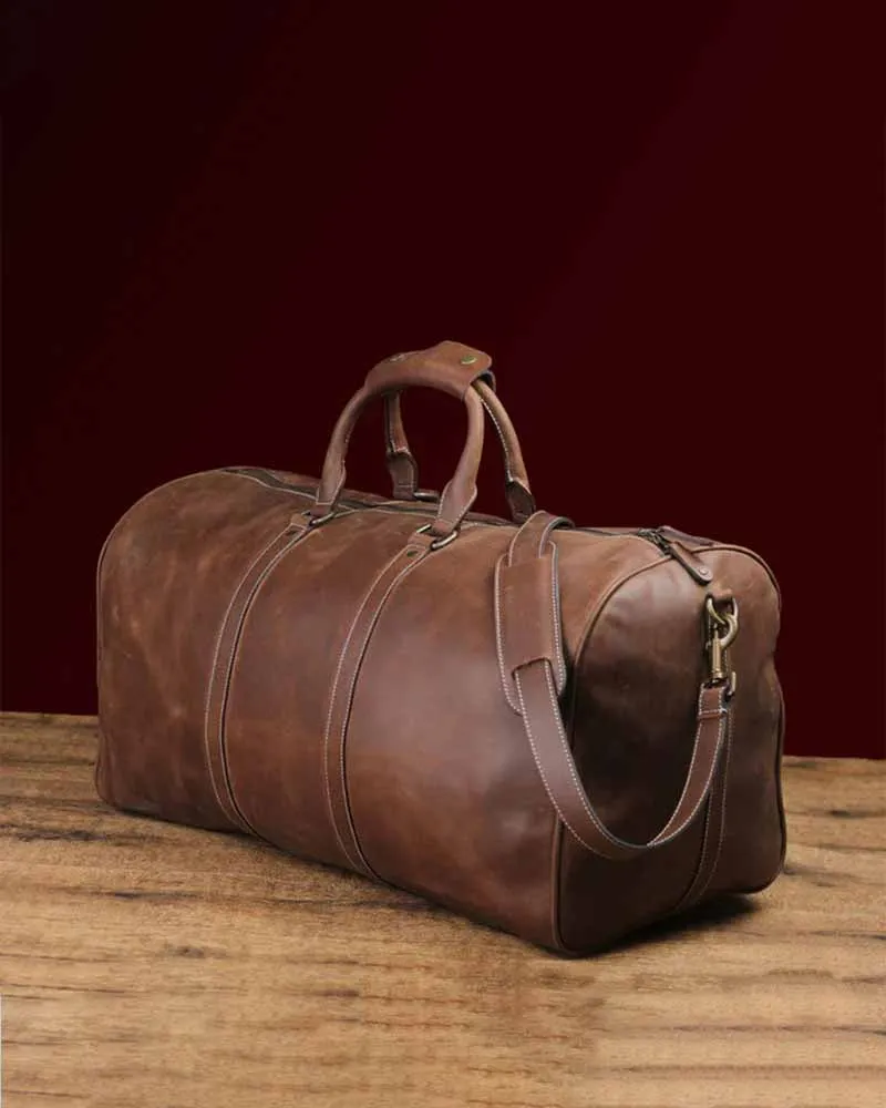 EXTRA LARGE DUFFLE LEATHER BAG