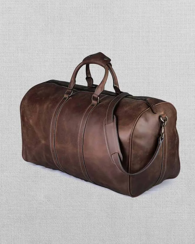 EXTRA LARGE DUFFLE LEATHER BAG