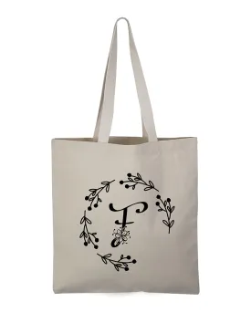 ''F'' Letter Initial Canvas Tote Bag - Initials Bags