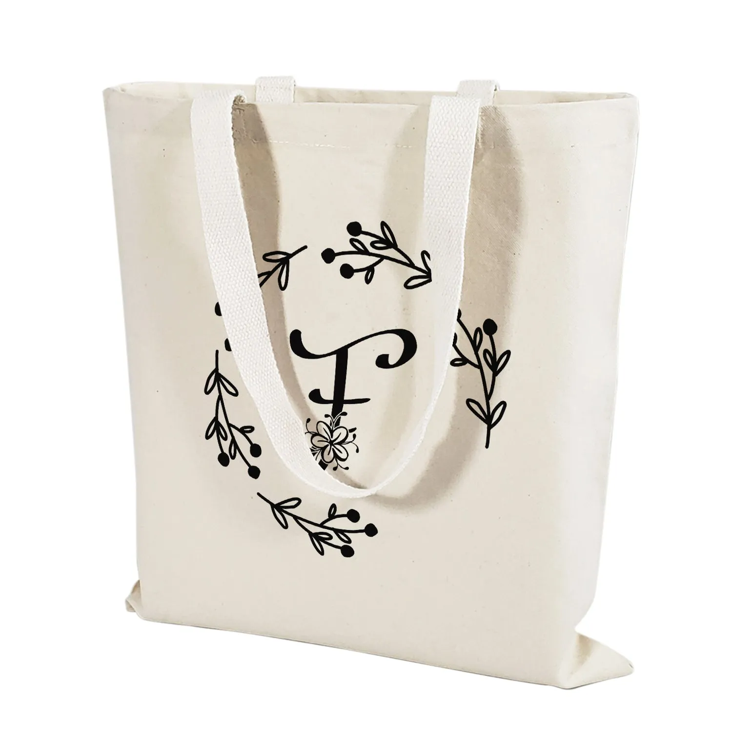 ''F'' Letter Initial Canvas Tote Bag - Initials Bags