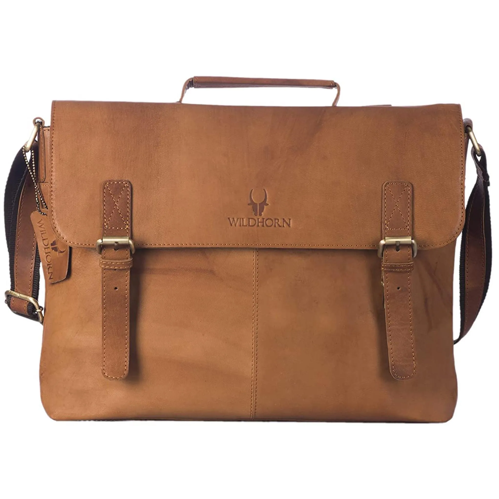 FAIRBANKS Leather Laptop Messenger Bag for Men