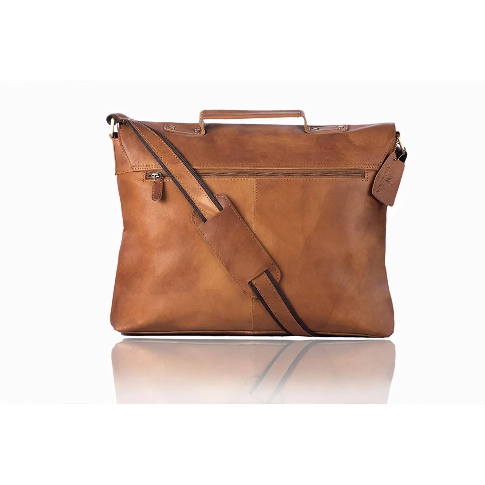 FAIRBANKS Leather Laptop Messenger Bag for Men