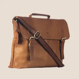 FAIRBANKS Leather Laptop Messenger Bag for Men