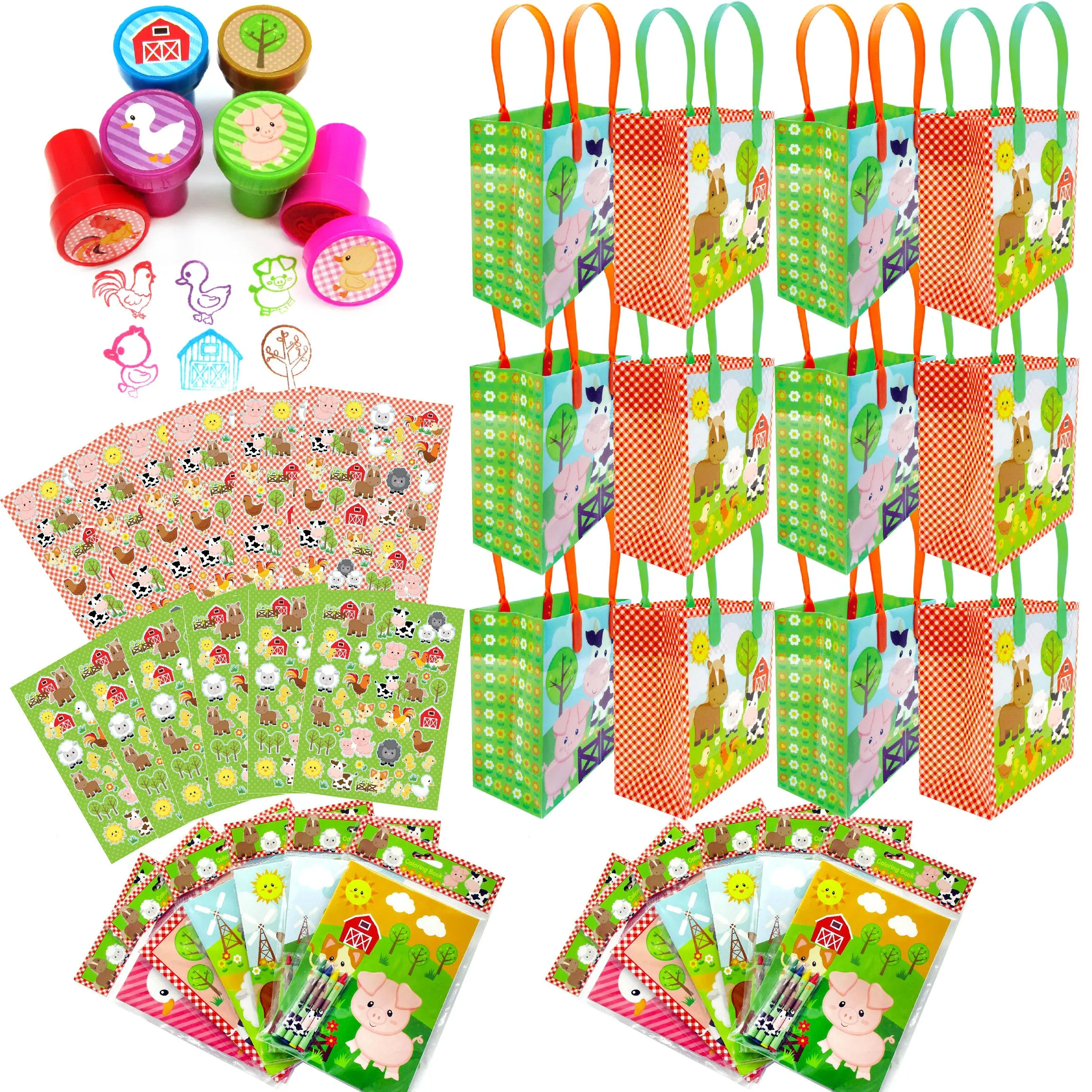 Farm Animal Barnyard Party Favor Bundle for 12 Kids