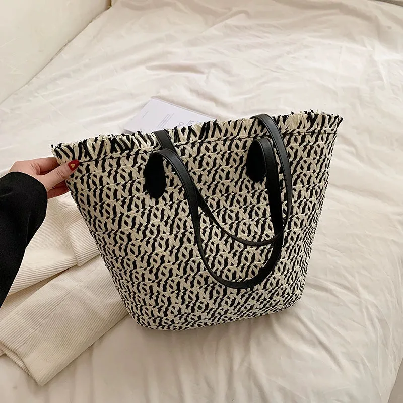 Fashion Commuter Large Capacity Vegetable Basket Straw Woven Bag