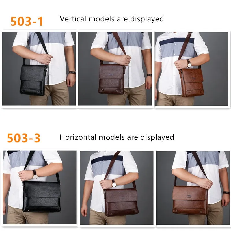 Fashion Male's Crossbody Bag Casual Business PU Leather Men's Messenger Bag Vintage Men Bags Zipper Shoulder Clutch