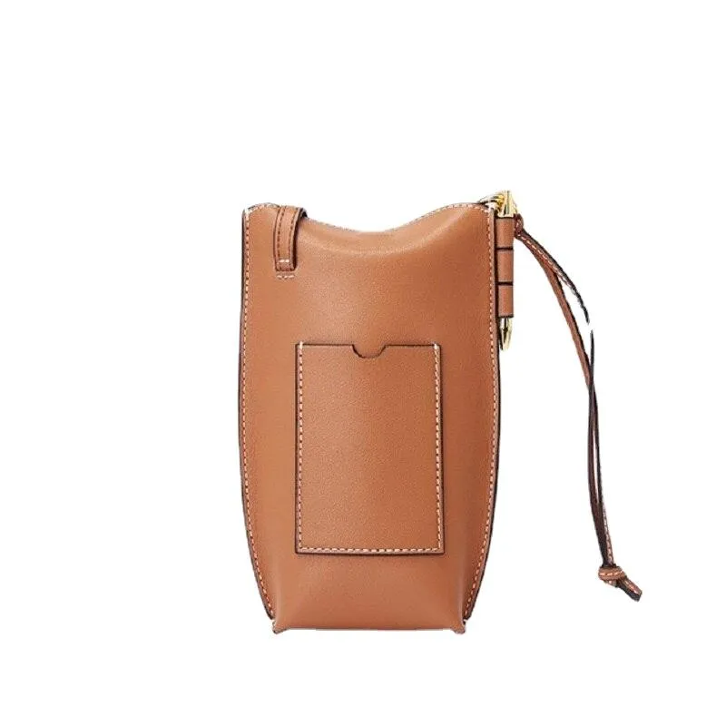 Fashionable High Quality Ladies' Genuine Leather Small Flap Phone Crossbody Bag