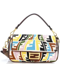 FENDI Baguette NM Bag Fish-Eye FF Embroidered Canvas Medium