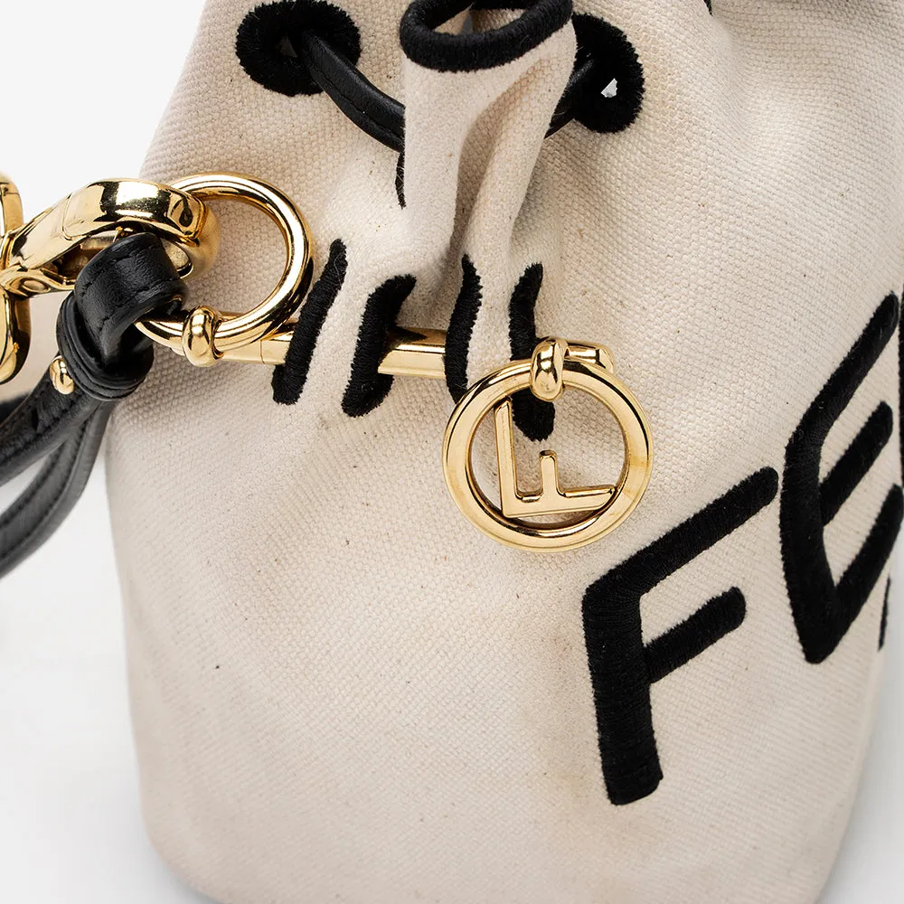 Fendi Canvas Mon Tresor Small Bucket Bag (SHF-20756)