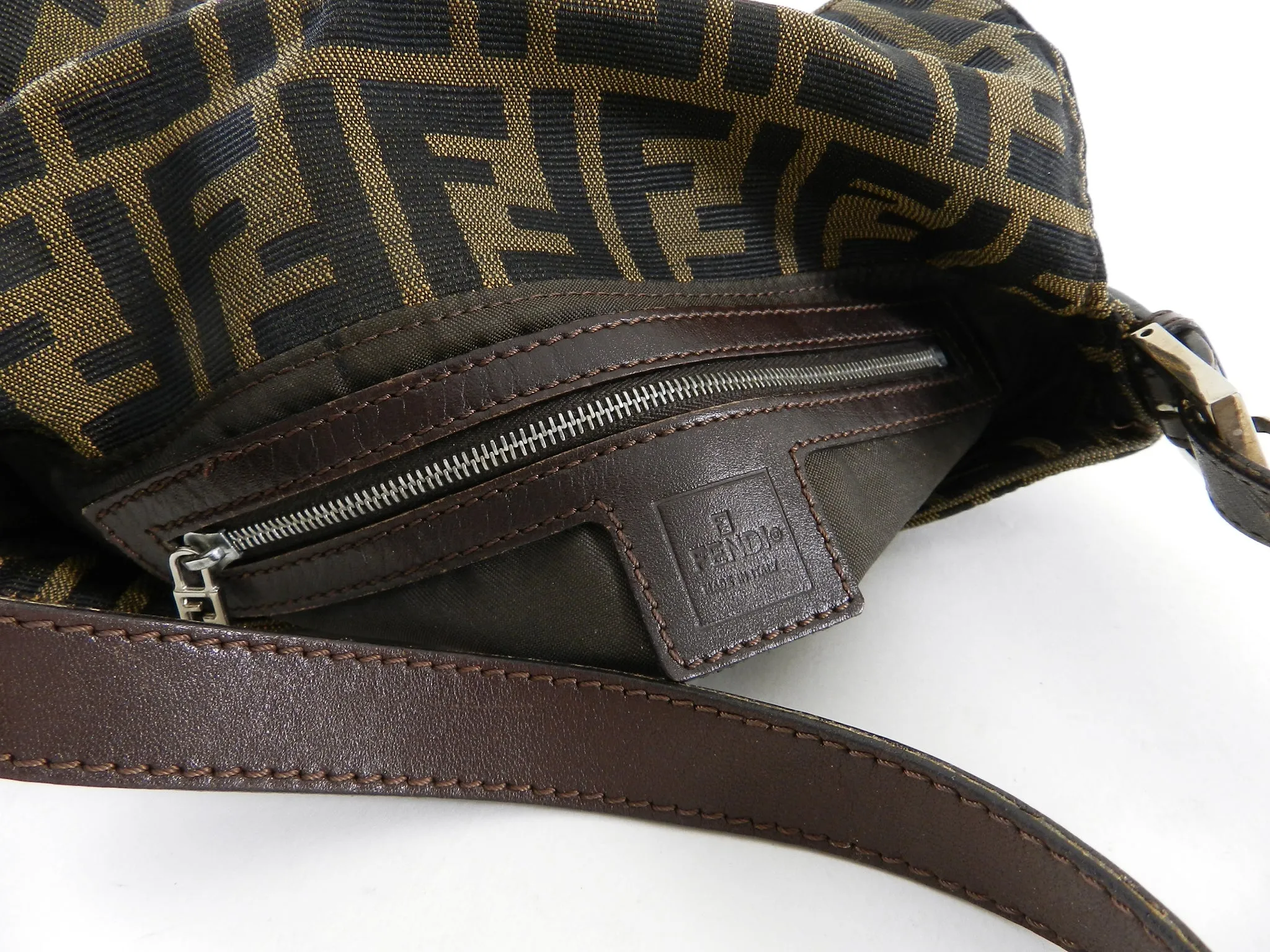 Fendi FF Zucca Logo Small Baguette Bag