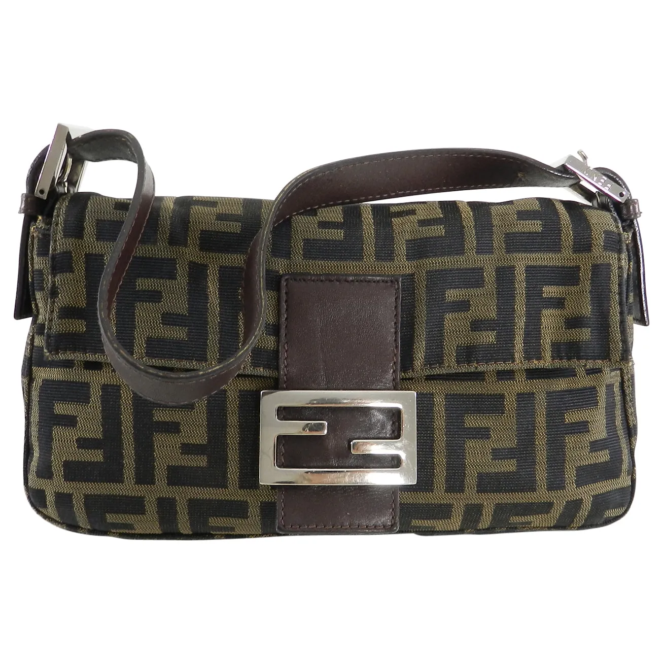 Fendi FF Zucca Logo Small Baguette Bag