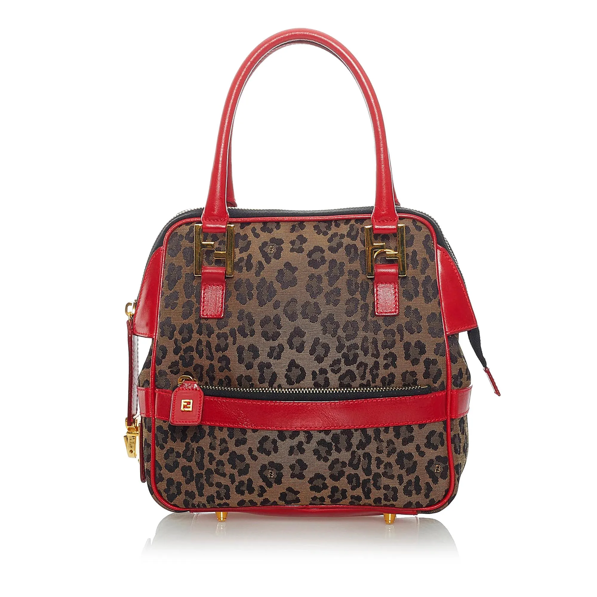 Fendi Leopard Print Nylon Satchel (SHG-32114)