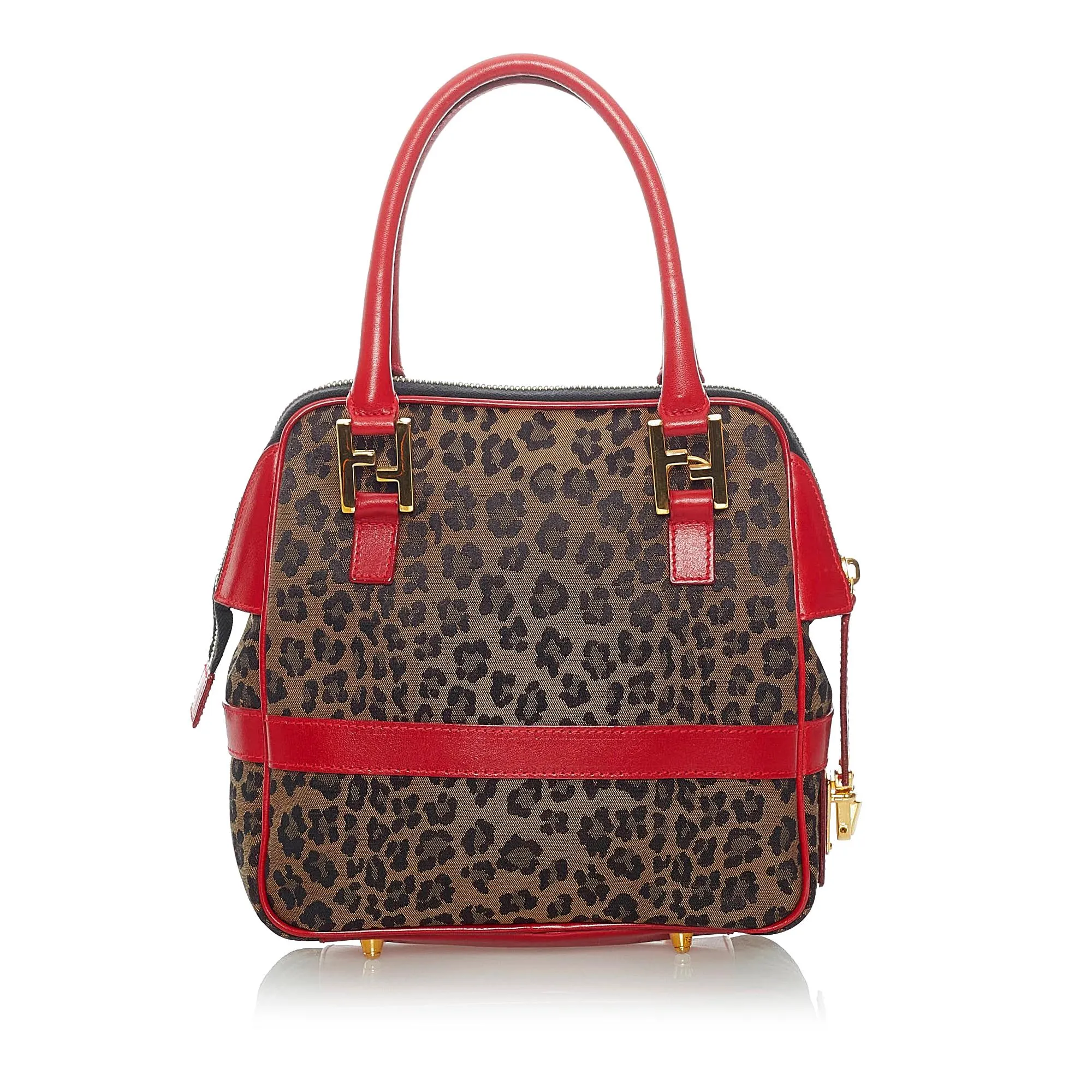 Fendi Leopard Print Nylon Satchel (SHG-32114)