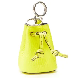 FENDI Mon Tresor Micro Bucket drawstring bright yellow leather bag charm