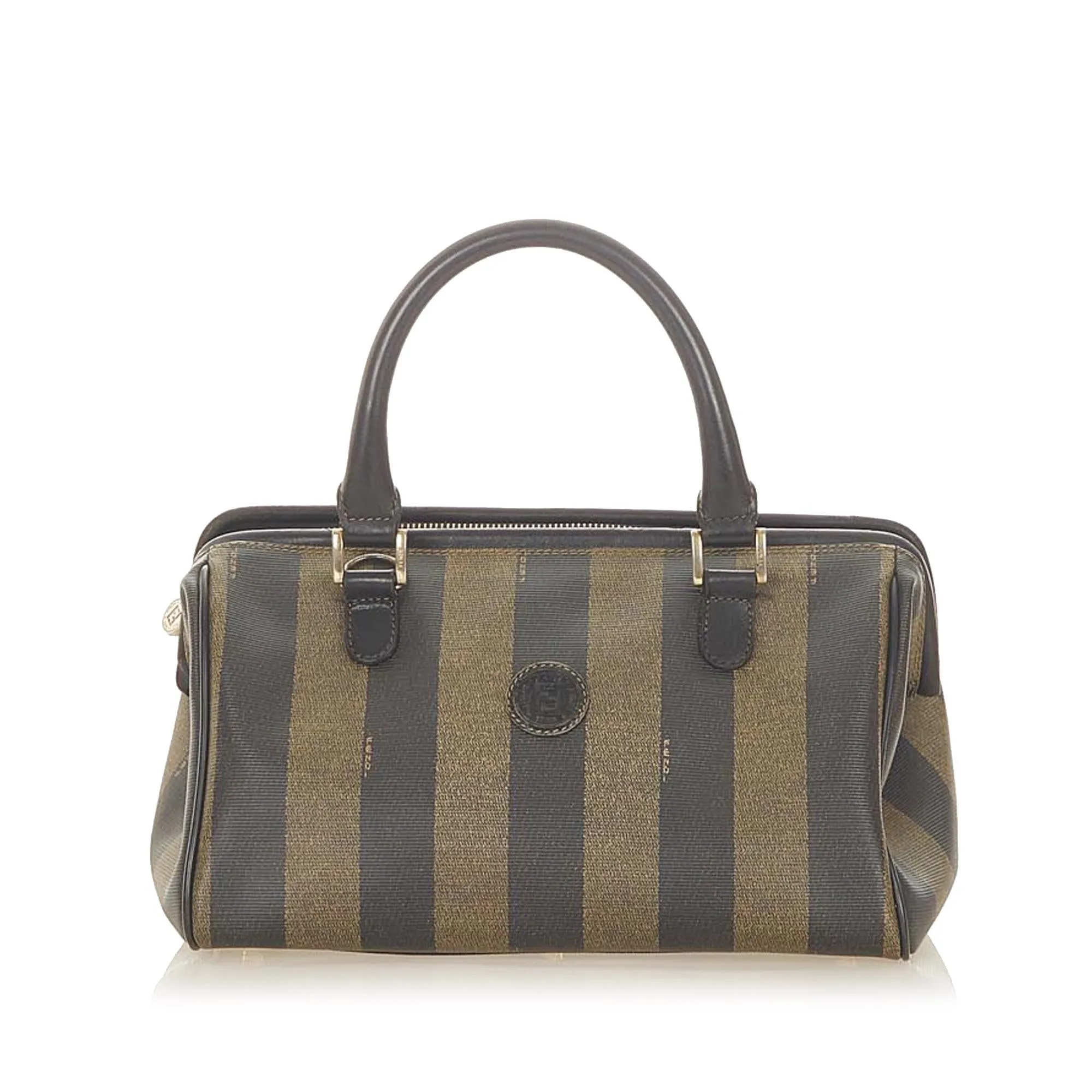 Fendi Pequin Canvas Handbag (SHG-31689)